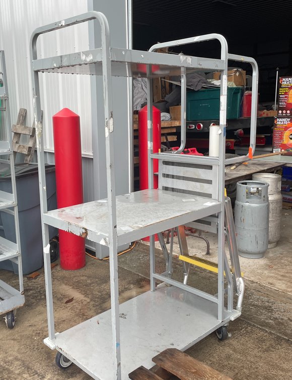 Rolling Warehouse Rack and Ladder