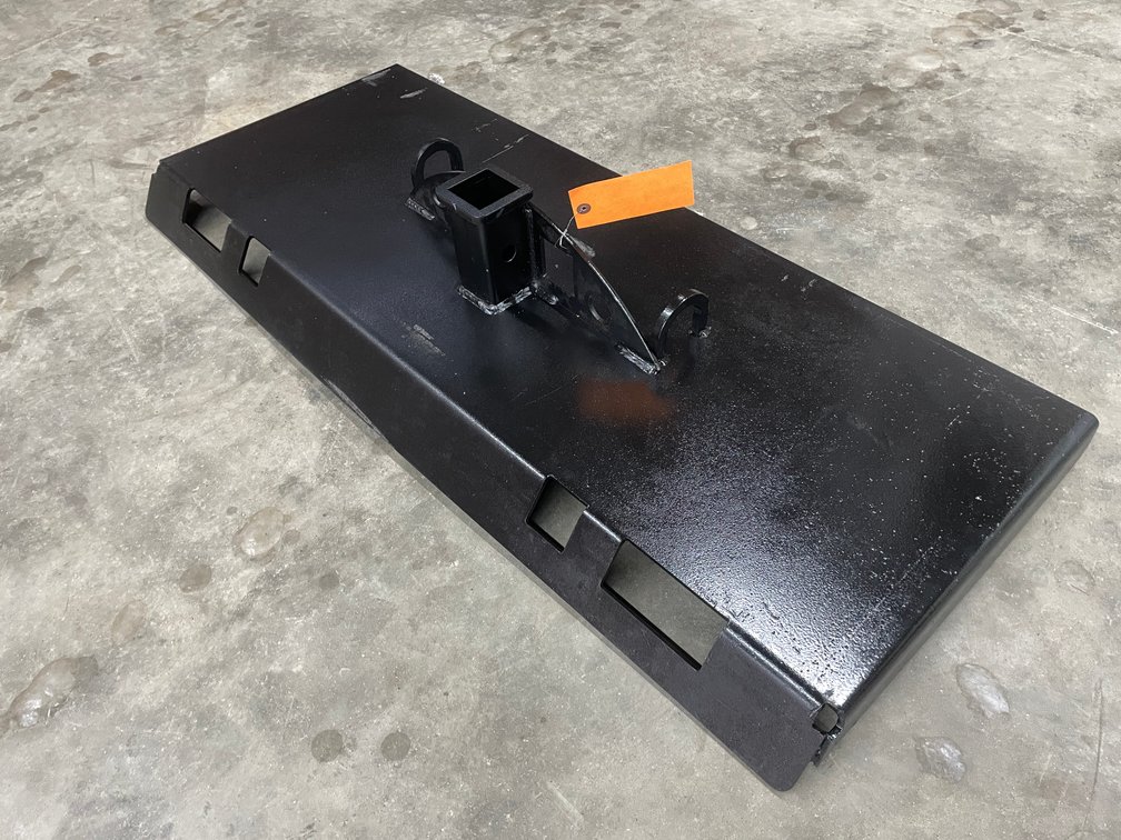 Skid Steer Receiver Hitch Plate with Half Moon Chain Hook