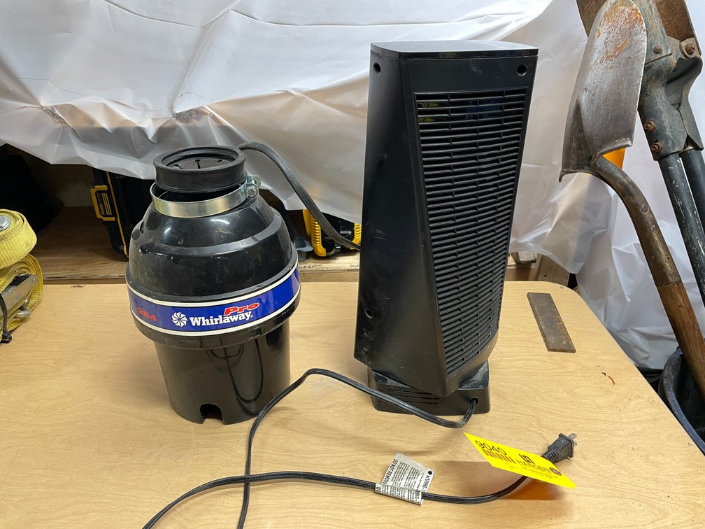 Whirlaway Pro Garbage Disposal and Vornado Electric Heater
