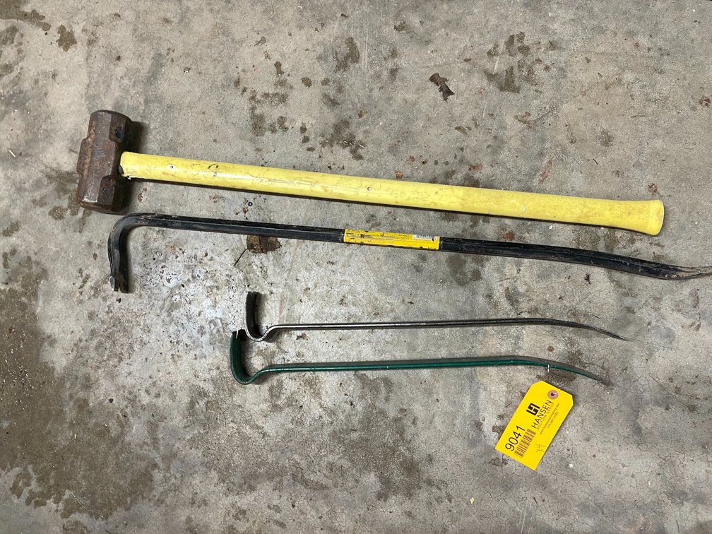 Sledge Hammer and (3) Pry Bars