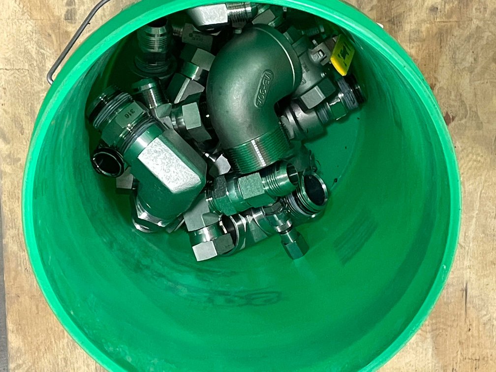 Bucket of Hydraulic Fittings