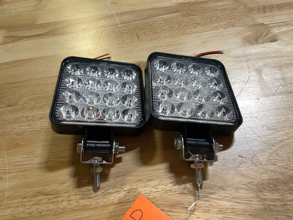 (2) LED Work Lights, 3-1/2" Square, 12vdc (PR10)