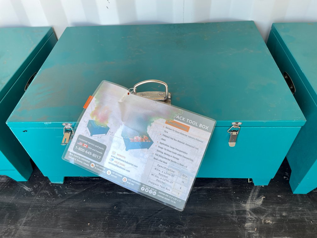 Unused 2025 Landhonor Ratchet Tie Down and Flat Pack Tool Box