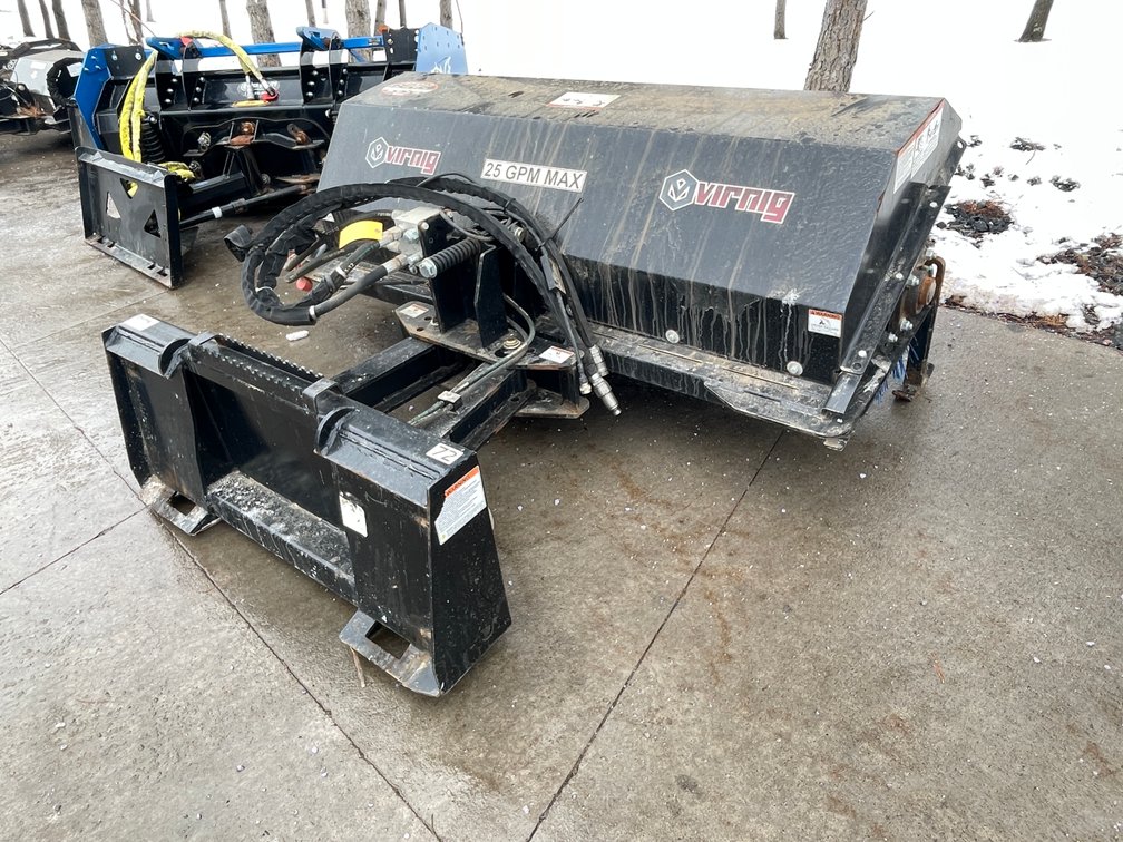 Virnig Skid Steer Mount 72" Hydraulic Angle Broom