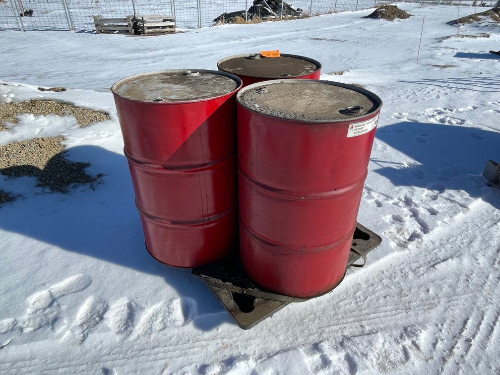 (3) Empty 55-Gallon Steel Barrels