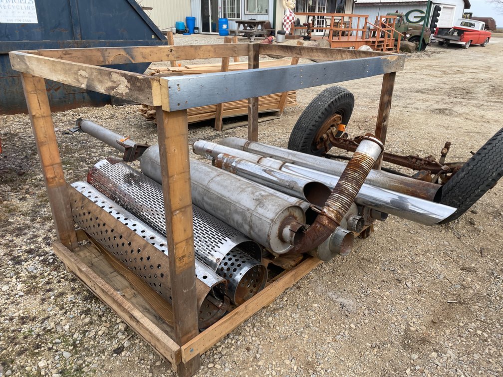 Crate of Exhaust Parts