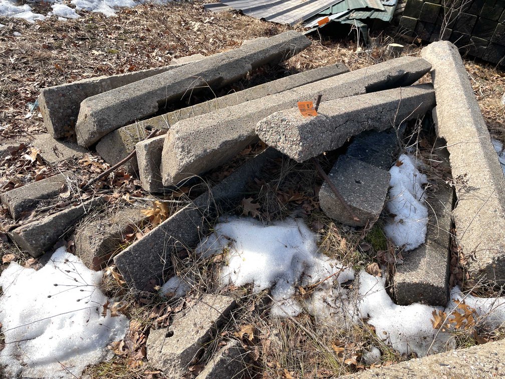 Concrete and Rebar Parking Curbs