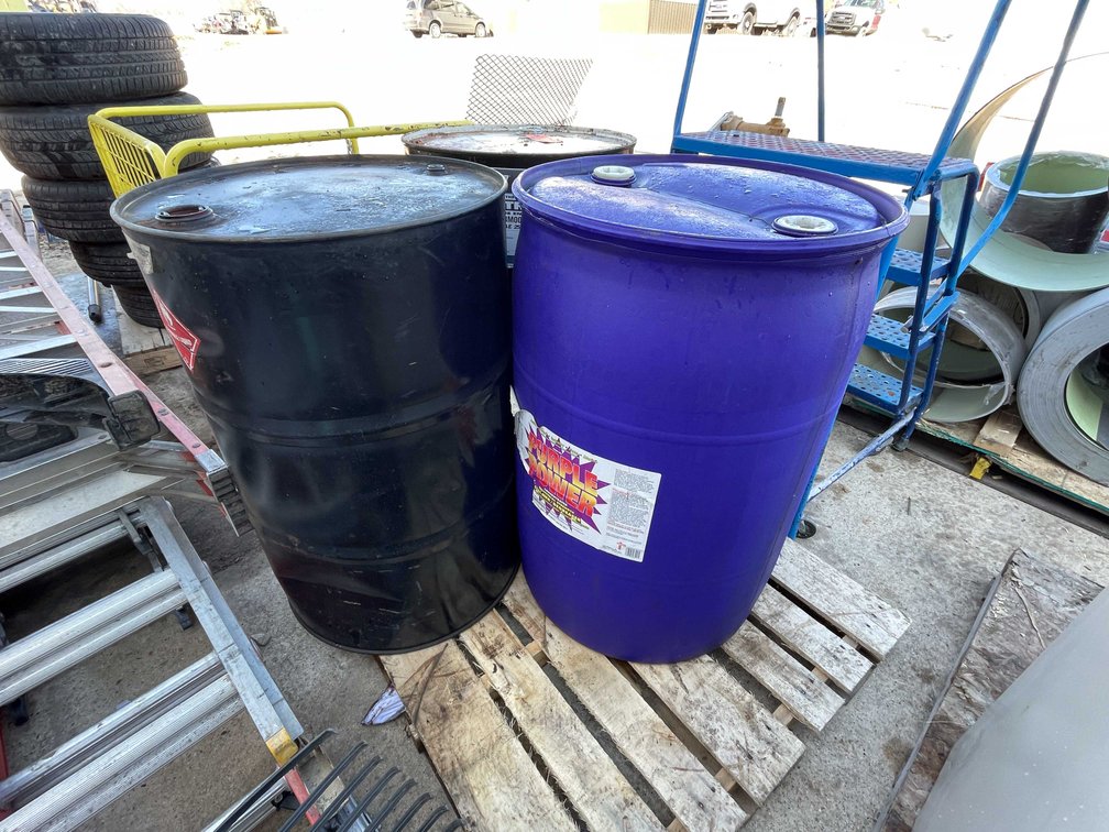 (3) 55 gallon Drums of Chemicals