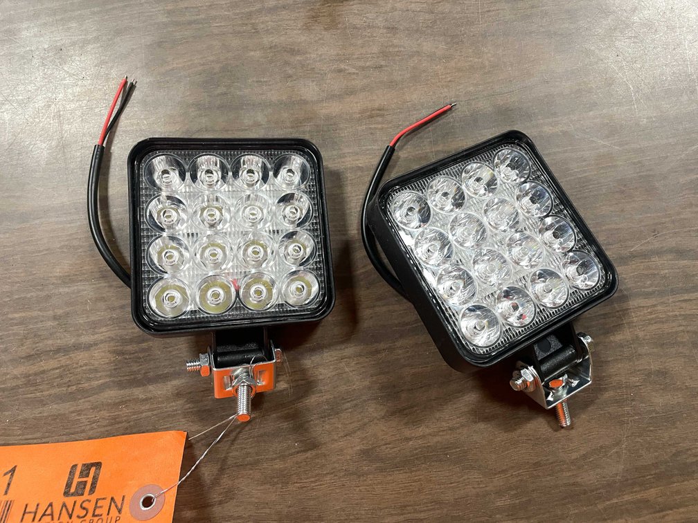 (2) LED Work Lights, 3-1/2" Square, 12vdc (PR10)