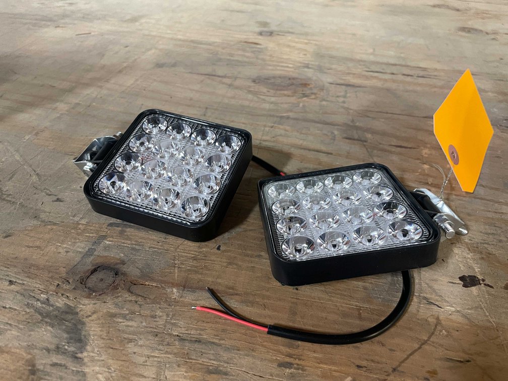 (2) LED Work Lights, 3-1/2" Square, 12vdc (PR12)