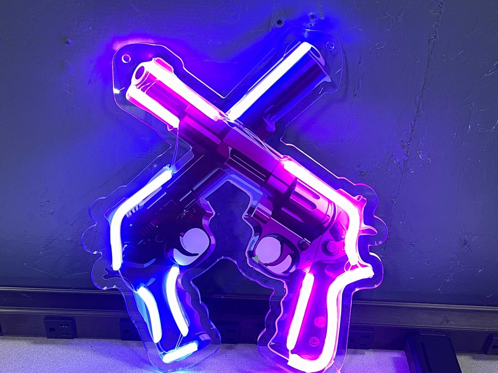 New Modern Gaming Neon Sign, Duel 44 Magnum (T2)