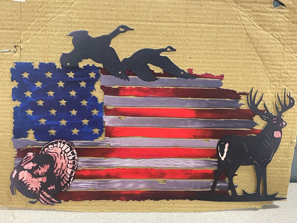 Laser Cut Metal Sign, United States and Wildlife (T2)