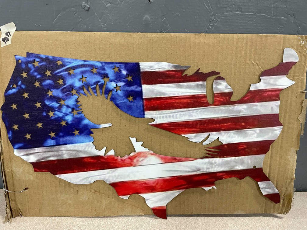 Laser Cut Metal Sign The Shape United States (T2)
