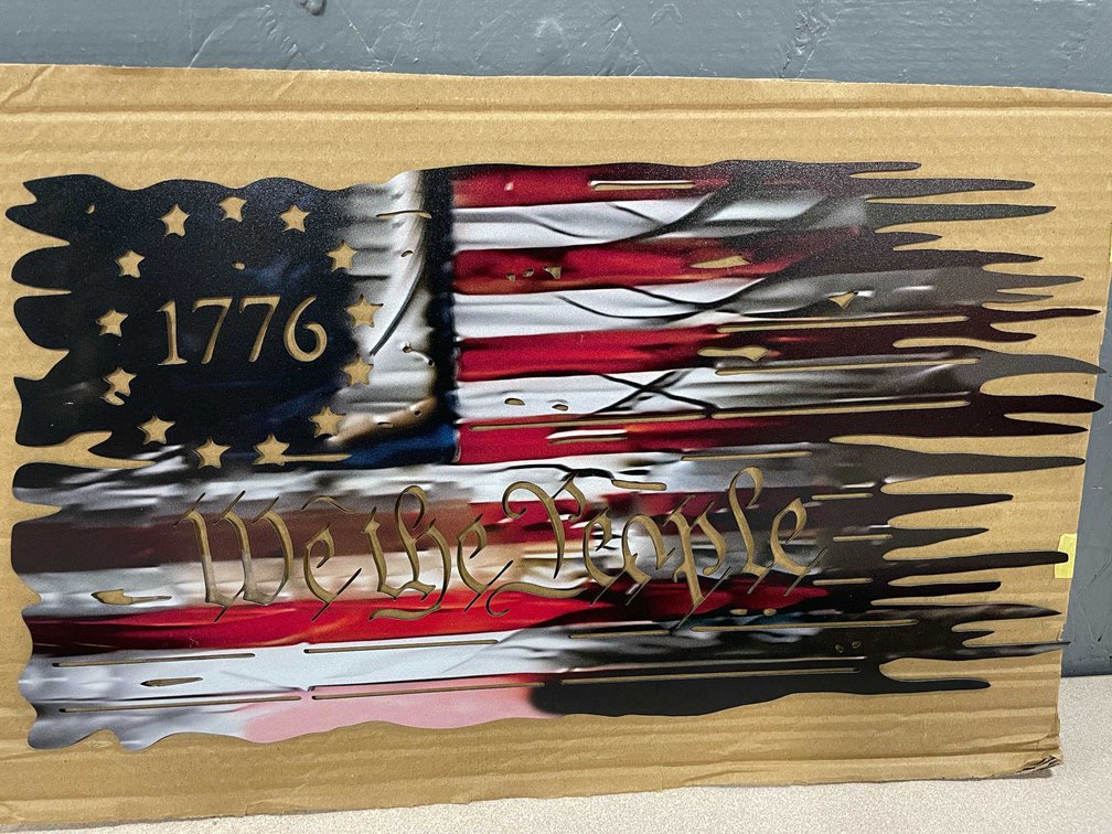 Laser Cut Metal Sign of The United States Flag (T2)