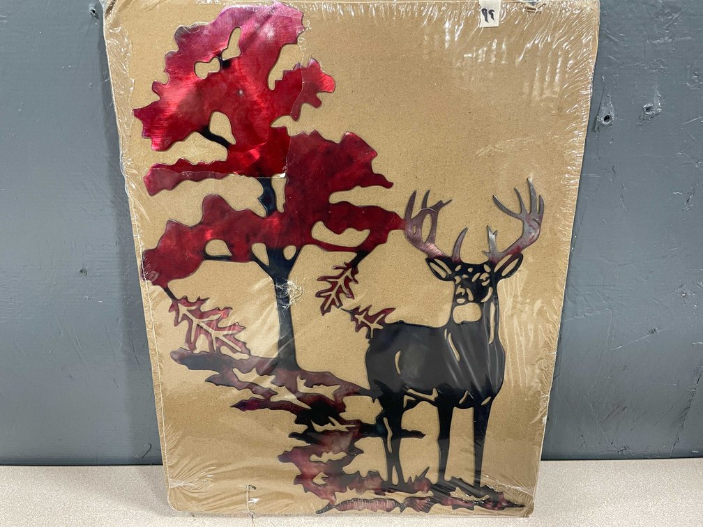 Laser Cut Metal Sign of Buck In Nature (T2)