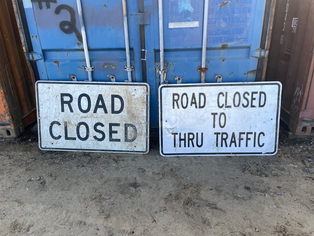 (2) Metal Retired Road Signs