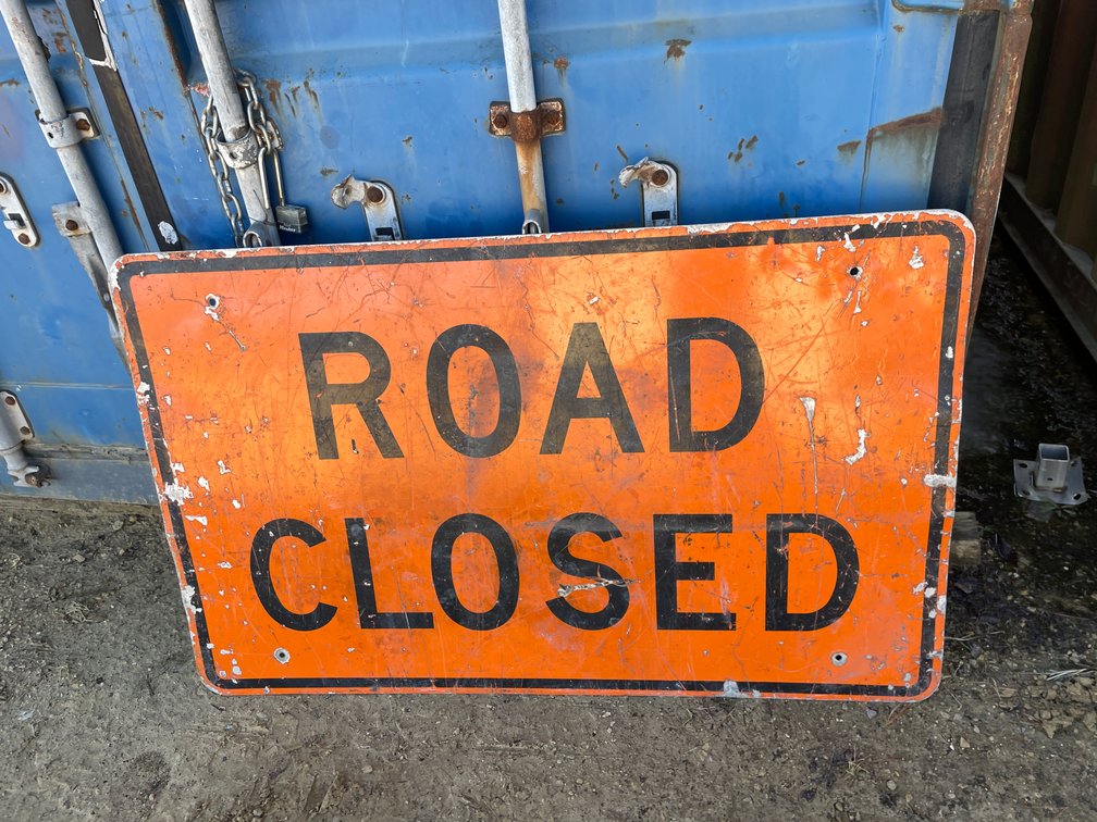 Metal Retired Road Sign