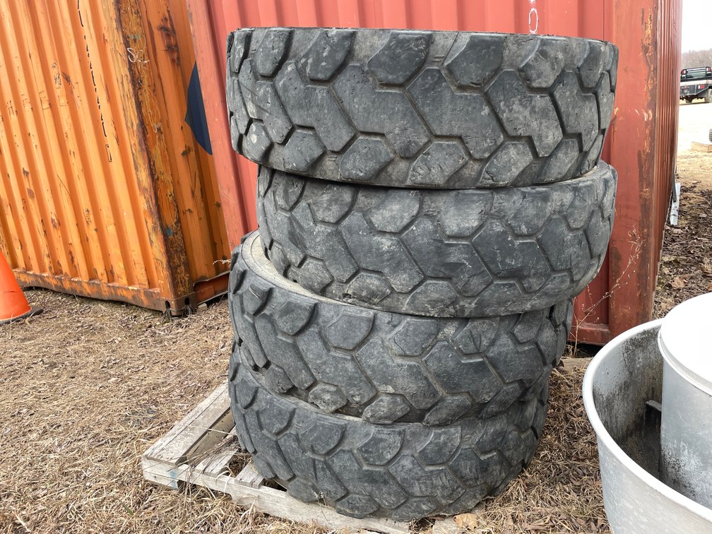 Set of (4) Firestone Brand Telehandler Tires on Rims