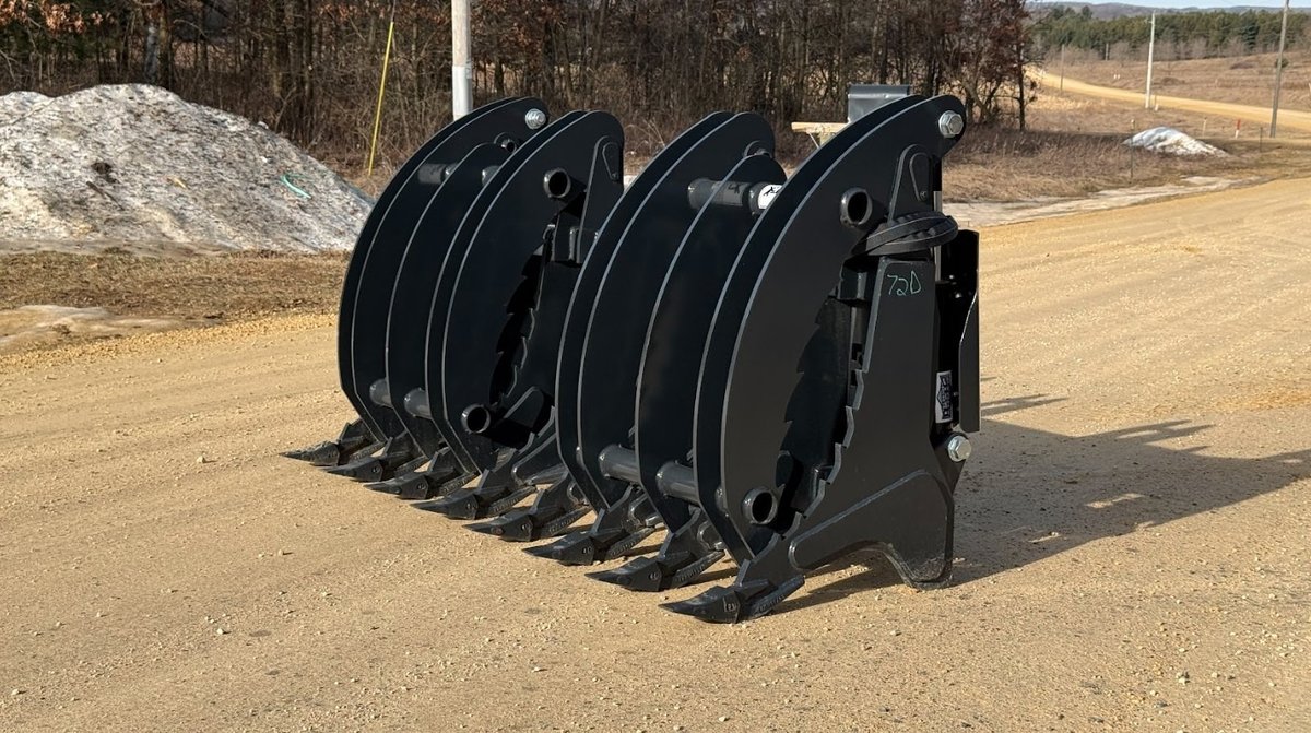 Stout Skid Steer XHD Root Rake Clam Grapple