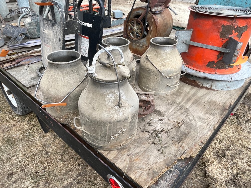 (4) Stainless Steel Milk Cans