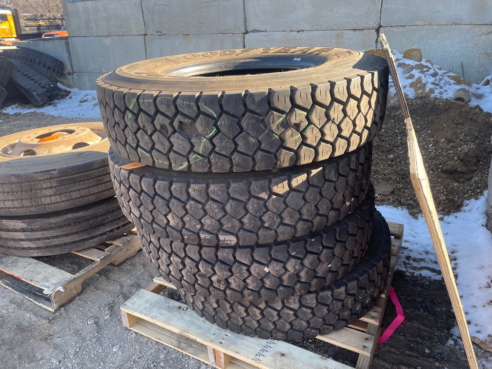 (4) Goodyear 11R22.5 Truck Tires