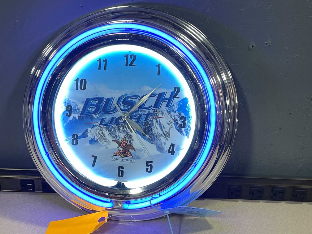 Busch Light Double-Ring Illuminated Clock