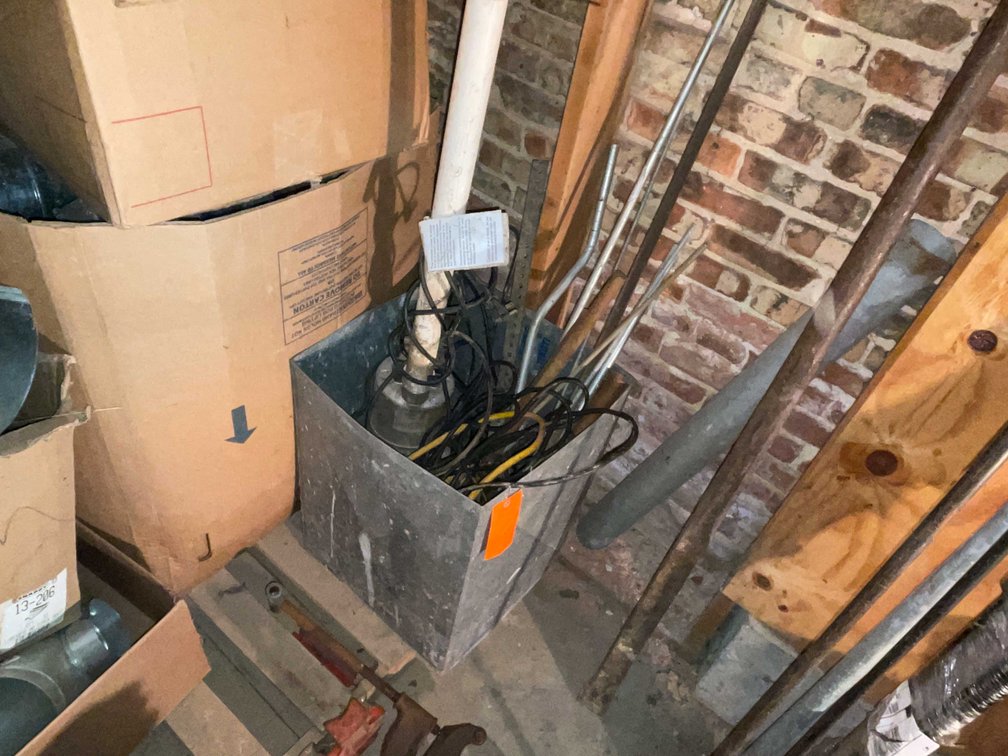 Metal Bin and Contents