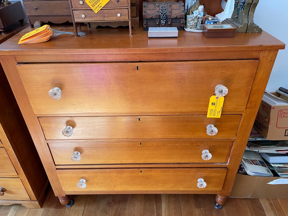 Vintage Wood Dresser with Content