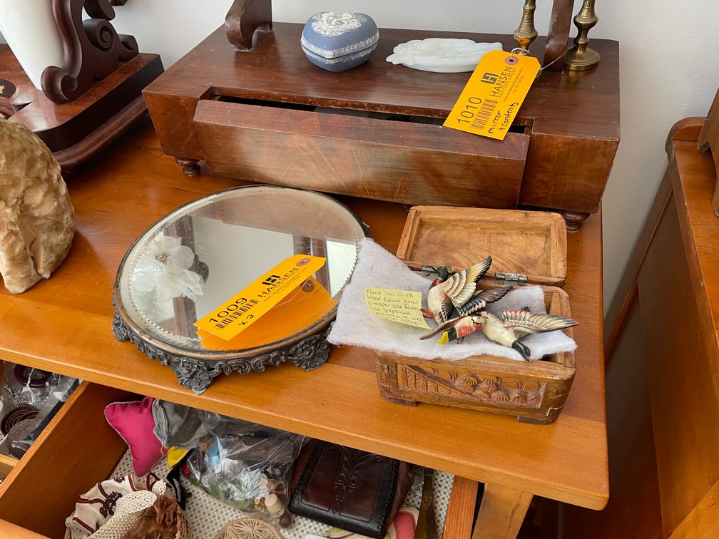 Vintage Mirror and Vintage Wooden Pins