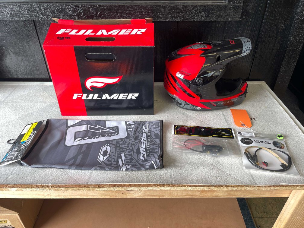 Fulmer Helmet & Neck Gaiter, Adapter and LED Helmet Safety Light