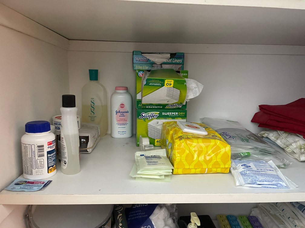 (3) Shelves of Various Bathroom Supplies