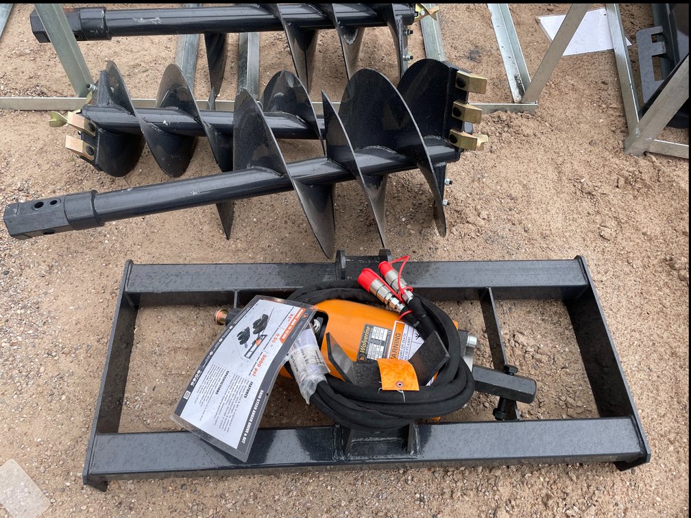 Unused 2026 Wolverine Skid Steer Auger Drive and Bit Attachment