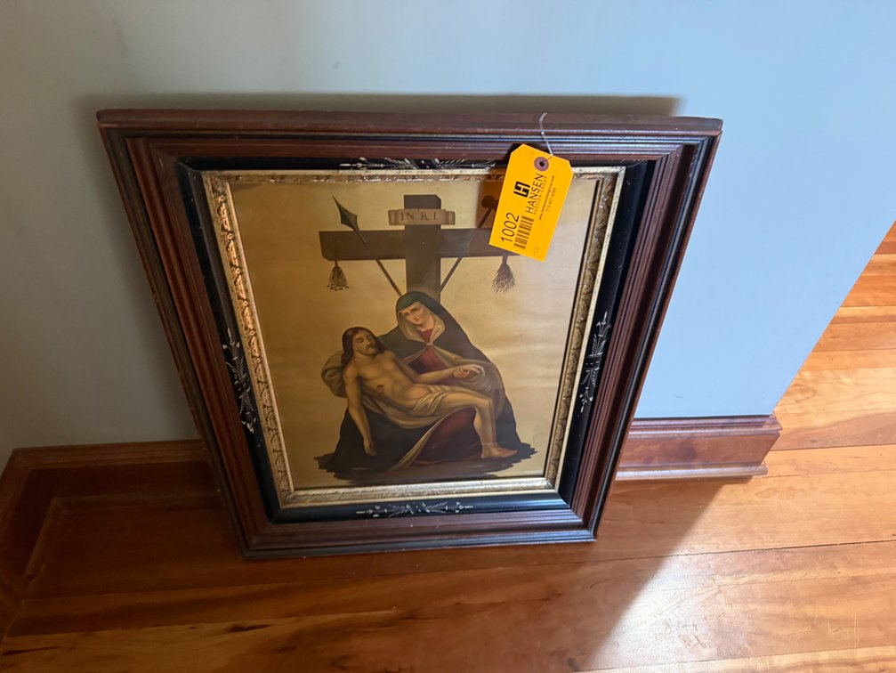 Vintage Religious Print in Frame
