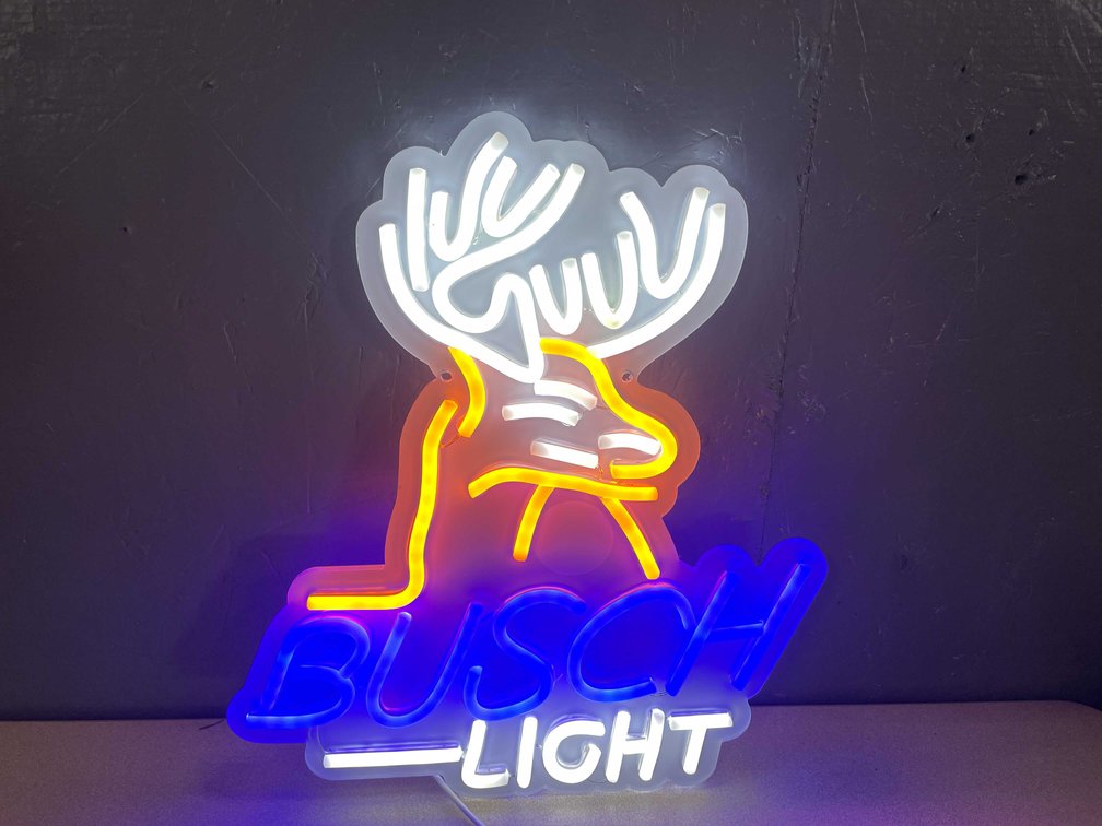 Neon Busch Light Sign With Deer (T2)