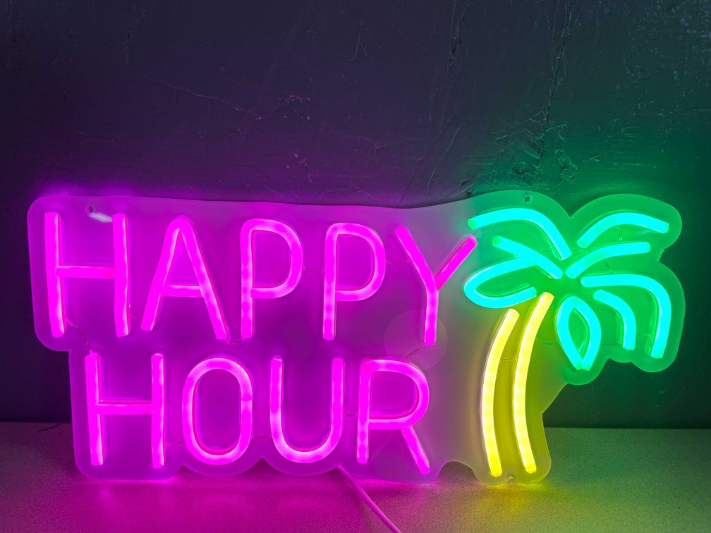 Neon Happy Hour Sign (T2)