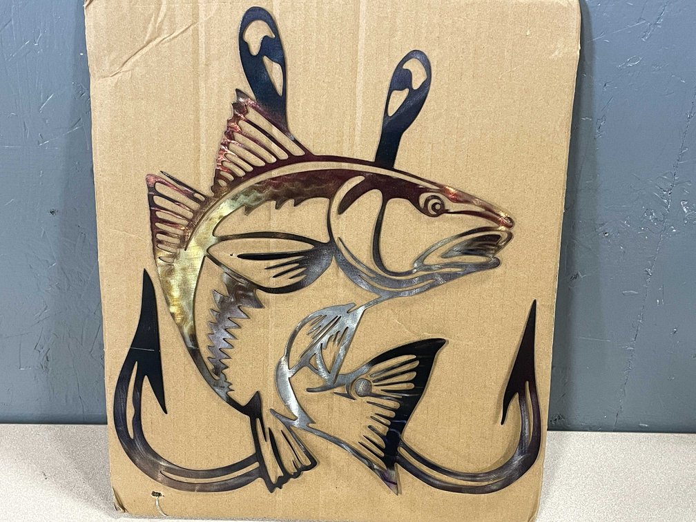 Laser Cut Metal Sign of a Fish (T2)