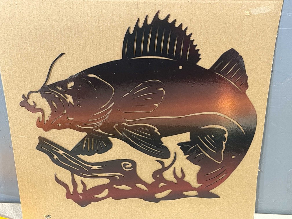 Laser Cut Metal Sign of Walleye  (T2)