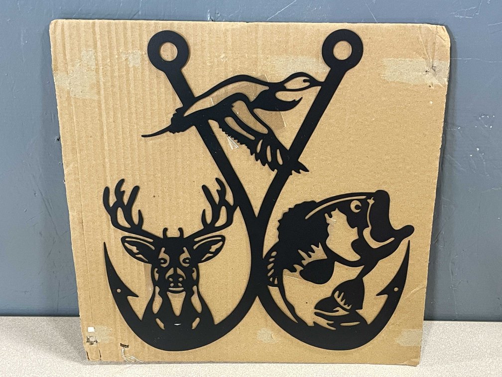 Laser Cut Metal Sign A Fish Deer and a Bird (T2)