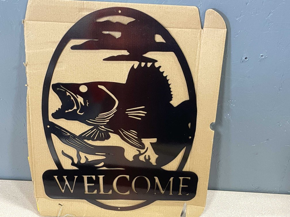 Laser Cut Metal Sign of Walleye  (T2)