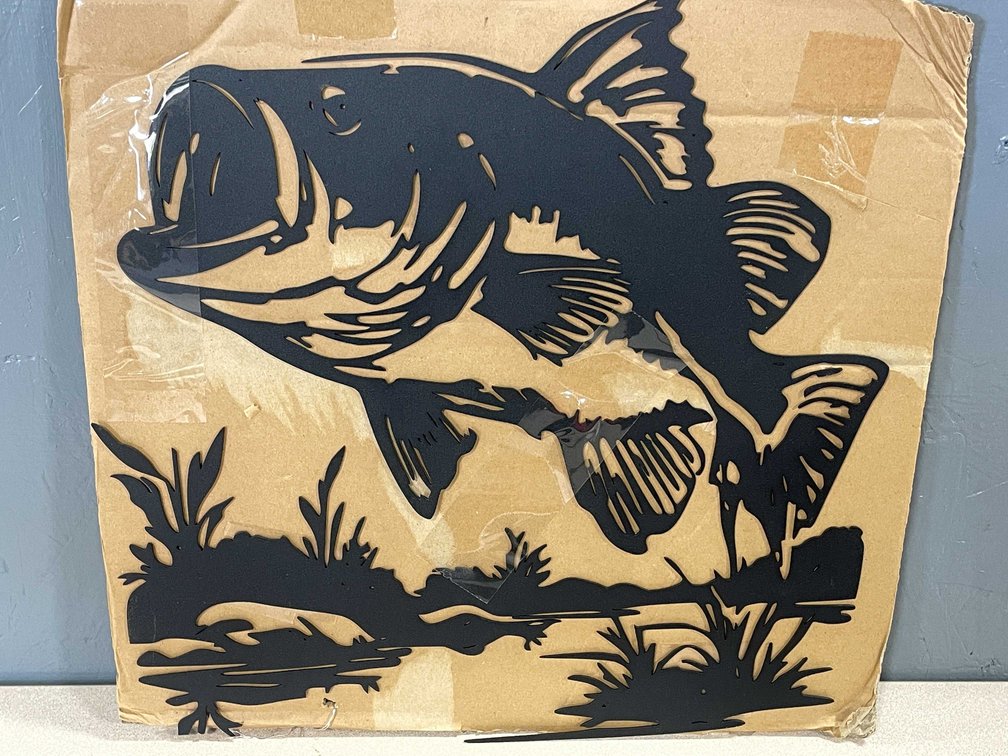 Laser Cut Metal Sign Of a Bass (T2)
