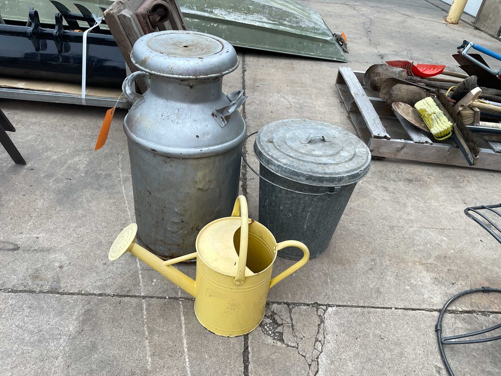 Milk Can, Watering Can, and Galvanized Bucket (O3)