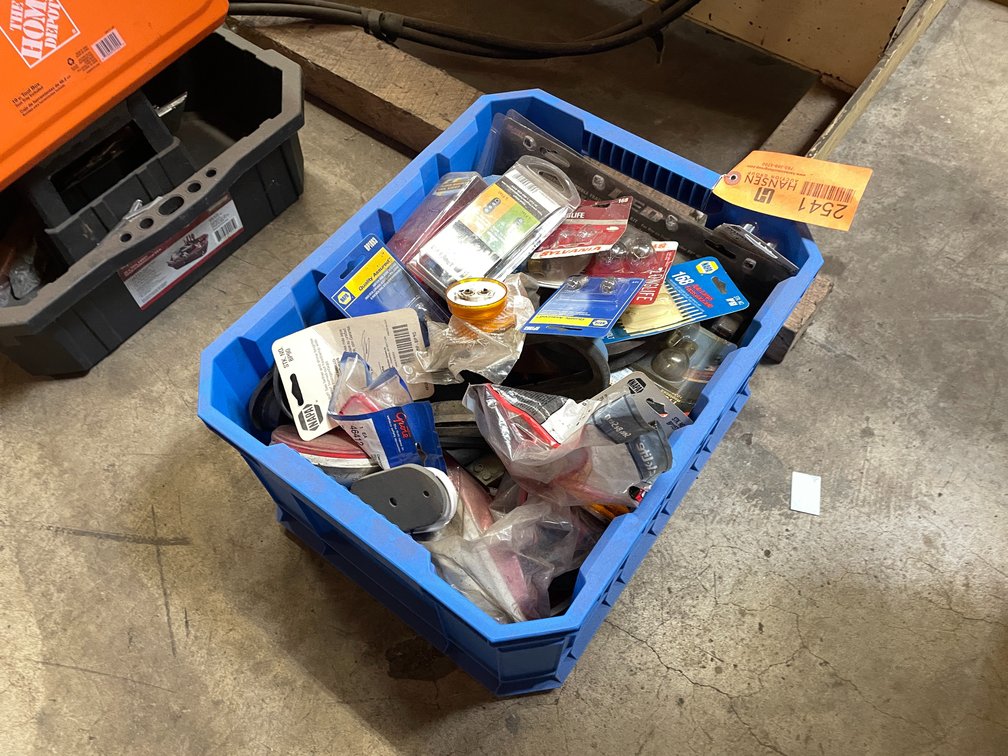 Crate of Trailer Lights and Wires (Columbia Heights, MN)
