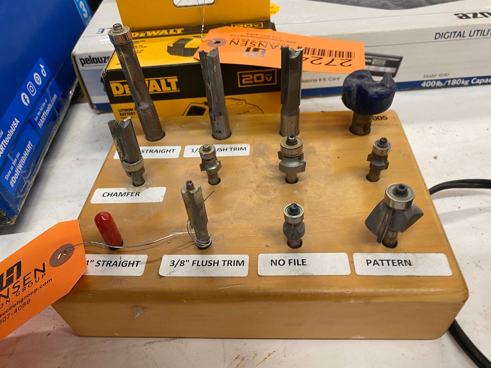 Router Bits in Wooden Stand