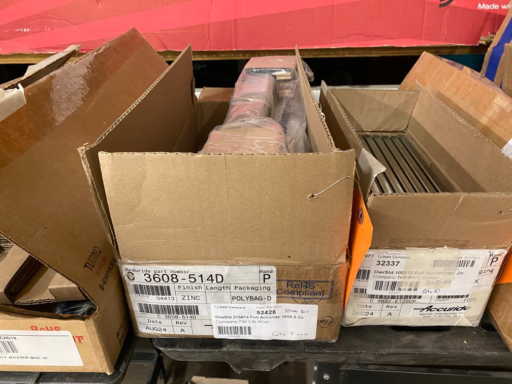 (3) Pairs of 18" Self Closing Drawer Slides