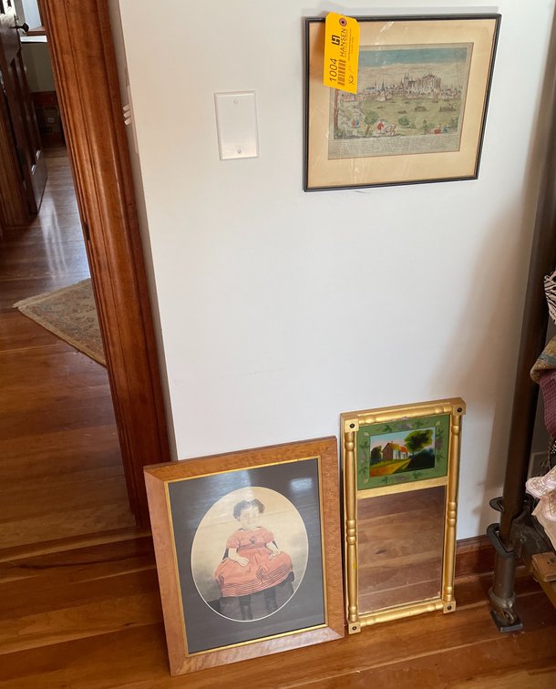 (2) Vintage Framed Pictures with Mirror