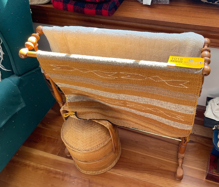 Blanket Rack with Woven Rugs and Blankets