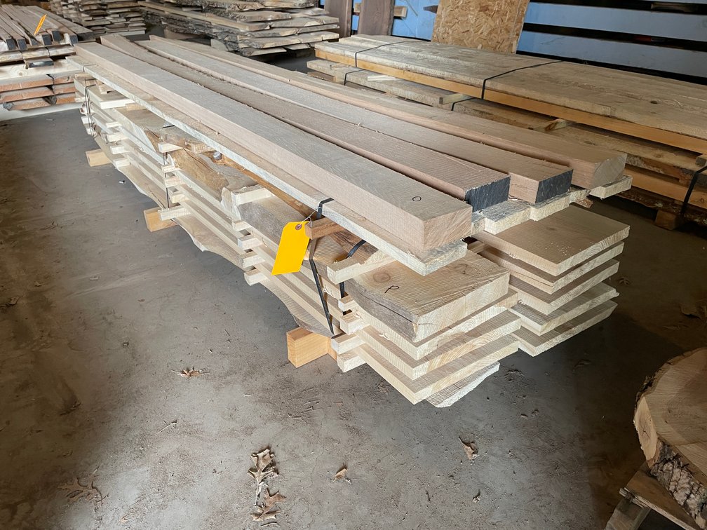 Stack of Oak and Pine Lumber
