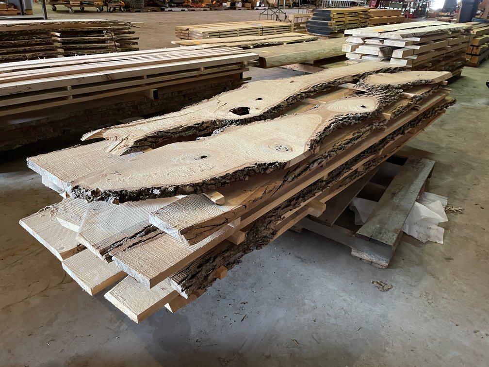 Stack of Live Edge Ash Boards