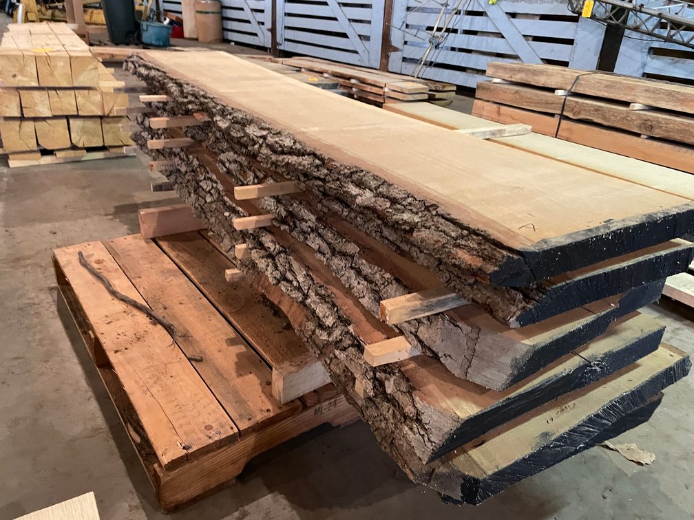 Stack of Live Edge Ash Boards