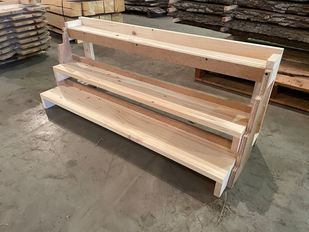 Pine 3-Tier Display Shelf